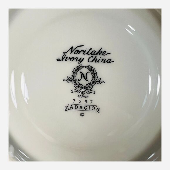 Noritake Ivory China Adagio 7237 Cup & Saucer Set Vintage Floral gold accents - Picture 4 of 8